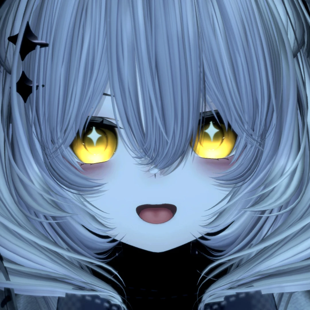 青い髪と黄色い目のアバター